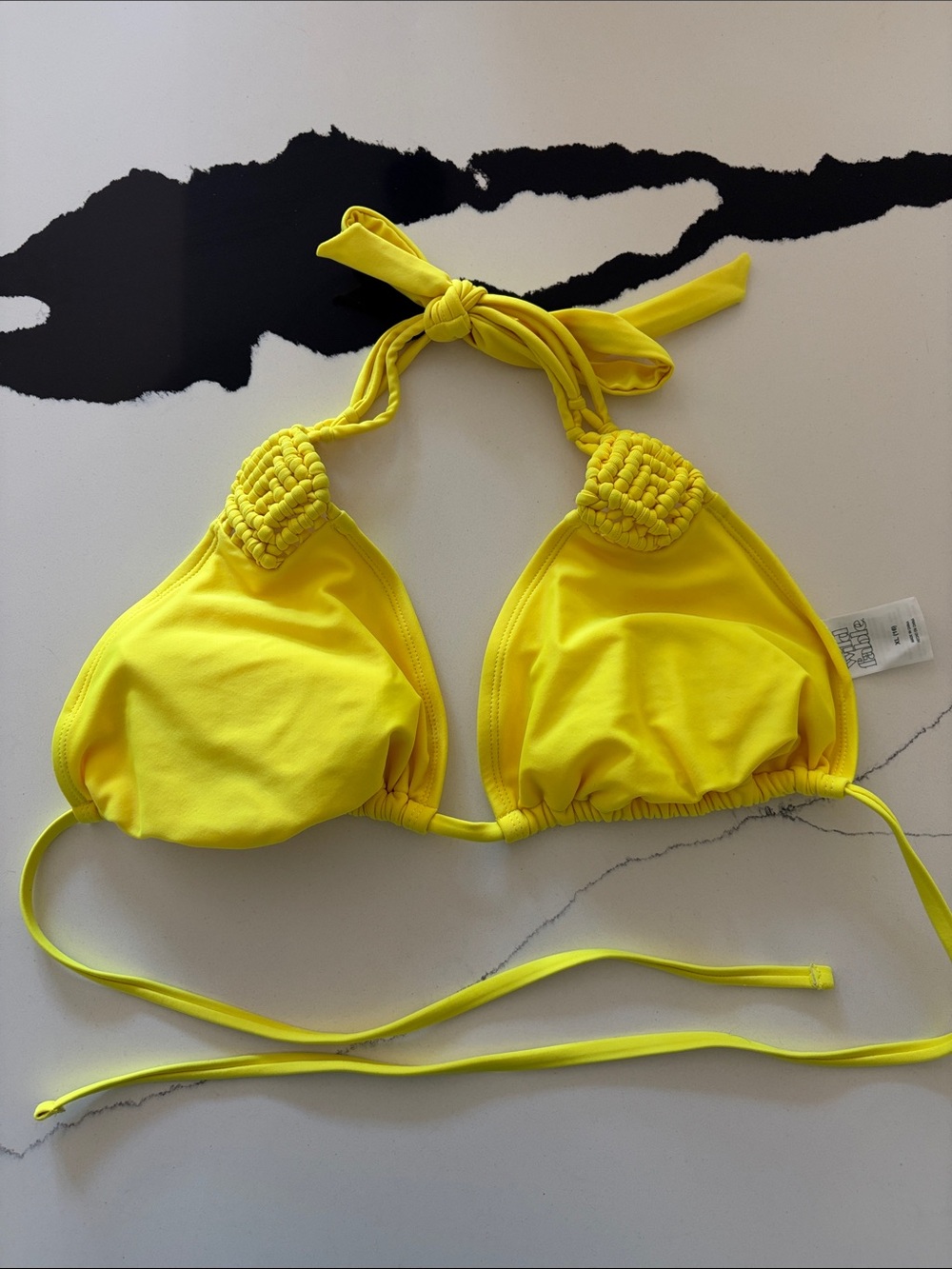 wild fable Bright Yellow Halter Bikini Top